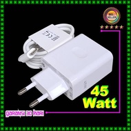 Charger For Oppo 45 Watt type C supervooc For A3 A3 Pro A3x A60 Reno 12F 13F 45W type c White cable 
