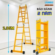 Thang nhôm gấp 4 đoạn Jumbo B304 Chữ A 2.3M - duỗi thẳng:4.7M ( BẢO HÀNH 2 NĂM)