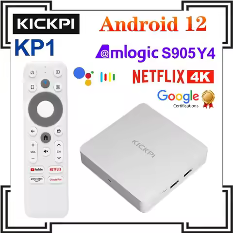 Android 12 Amlogic S905Y4 Media Player KICKPI KP1 Google Netflix TV Box 4K Set Top Box Android 12.0 
