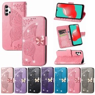 Samsung Galaxy A10 A20 A30 A50 A71 A51 A11 A10s A30s A50s Wallet Case Glitter Bling Diamond Card Holder Women Phone Case Crystal Bowknot Cover Card Holder Flip Case