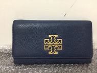 TORY BURCH Britten Smartphone 掀蓋式手拿長夾大金LOGO-藍色 全新3760含運店到店