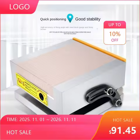 1746 0-45° Adjustable Sine Magnetic Worktable 100×175 Brass Panel Permanent Magnet Chuck For Surface