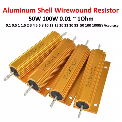 50W 100W Aluminum Power Metal Shell Case Wirewound Resistor 0.01-1Ohm 0.1 0.5 1 2 3 4 5 6 8 10 12 15