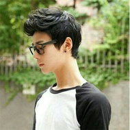 Black full wig for men