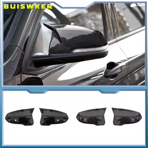 Carbon Fiber Style Black Rearview Side Mirror cover Caps for BMW X1 F48 X2 F39 F40 F53 F44 Z4 G39 To