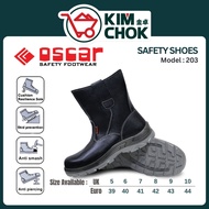 OSCAR Black Pull On High Cut Boot ( 203 ) Safety Shoes | Kasut Safety | Kasut Kerja