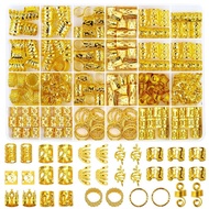 290pcs/Set Cincin Rambut Gimbal Logam Cincin Klip Rambut Adjustable Manik Kepang Rambut Gimbal