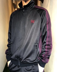 แจ็กเก็ต TRACK จำกัด needles แบบใหม่แจ็กเก็ตลำลองลายทางแนววินเทจเสื้อโค้ทผ้ากีฬาสำหรับทั้งผู้ชายและผ