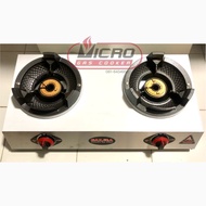 เตาแก๊สตั้งโต๊ะคู่ แรงดันสูง เตาเร่ง เตาแม่ค้า หัวเตา KB4 (จุดติดอัตโนมัติ) !!! ยี่ห้อ GAZMA !!! รุ่