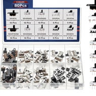80 Pieces Sliding Switch Set Mini Mini Sliding Switch SPDT1p2t Small Toggle Switch 2 Positions 3 Pin