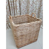 [The Rattan House] Solid Square / Round Rattan Decorative Storage Basket/ Laundry Planter/ Bakul Rot