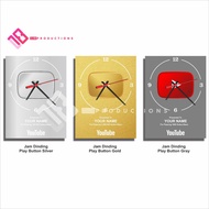 Wall Clock Decorative Display Wall Decor Play Button Youtube Shabby Chic Home Room A