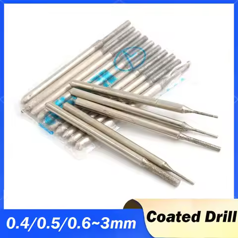 5~100Pcs 0.4/0.5/0.6/0.7/0.8/0.9/1.0/1.2/1.3~3mm Diamond Coated Tipped Drill Bit for Tile Jewellery 