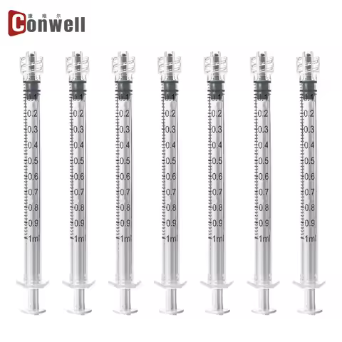 100pcs Disposable 1ml Luer Lock Syringe without Needle Sterile Individually Packaging for Scientific
