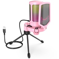 FIFINE Ampligame A6V USB Condenser Gaming Microphone, Mic for PC PS4 PS5 MAC, Mic with Pop Filter Sh