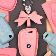 BMW 植鞣牛皮汽車鑰匙皮套 i3 i4 i8 ix G20 G30 520 刀鋒鑰匙包