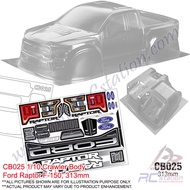 Team C Crawler Clear Body Shell CB025 1/10 Crawler Body Ford Raptor F-150 (Width 210mm, WheelBase 31
