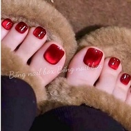 Red cat eye toenails C3