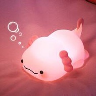 Cute Axolotl Night Light For Kids, Animal Silicone Nursery Night Lamp Touch Control Pink Axolotl Nig