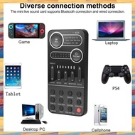 (KUEV) Live Sound Card Video Entertainment Sound Mixer Board Multiple Sound Effects Live Sound Card for Live Streaming