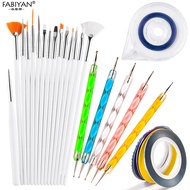Nail Art Brush Set Acrylic French Liner UV Gel Polish Painting Drawing Brushes Nail Dotting Tools M