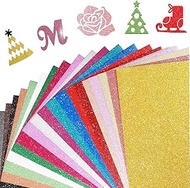 20 Sheets 10 Colors Glitter Cardstock，250 GSM A4 Glitter Paper Cardstock，for cricut cardstock 、Craft