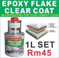 EPOXY FLAKE CLEAR COAT WISION ( 1 LITER ) WP FLAKE CLEAR FINISHING /EPOXY TOP PAINT FOR FLAKE COLOURS FLOOR / 1L