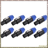[S D K G] 8 Pack Audio Cable Adapter Connectors, 4 Pole Audio Speaker Plug Twist Lock Compatiable wi