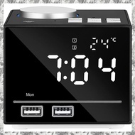 [I O J E] EU Plug 1Set Bluetooth Color Changing Alarm Clock Fm Radio With Usb Charging And Speakerphone