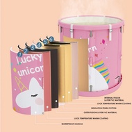 🏘️ Auto Collapsible Foldable Bathtub Bucket Plastic Portable Pink Unicorn Hot Water Bathtub