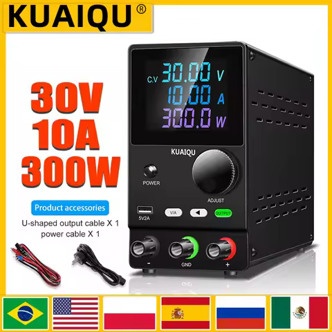 KUAIQU Repair DC Power Supply 30V 10A 5A Adjustable Bench Power Supply 60V 5A 120V 3A USB 5V2A Lab V