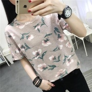 Wholesale 9.9 Yuan Free Shipping Ladies Short-Sleeved t-Shirt Round Neck Printed Camouflage Bottomin