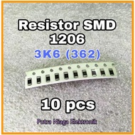 Contents: 10pcs SMD 1206 3K6 Resistor 3.6K 3.6K 3600 ohm Marking: 362