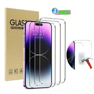 3pcs Transparent Anti-Drop Screen Protector Tempered Film, Full Coverage Protective Case, UHD, 9H Ha