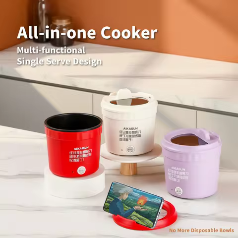 Electric Cooking Pot 450W Pot Multifunctional Rice Cooker Hot Pot Instant Noodles Porridge Omelette 