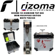 Rizoma 45L Universal Aluminum Motorcycle Top Box Waterproof Storage White WOW Edition