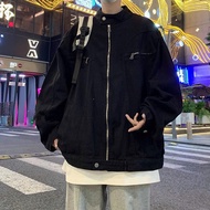 Jacket Jeans Demin Men's and Women's Loose Fit Zipper Coat, Unisex Fashion