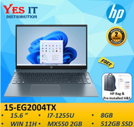 HP Pavilion 15-EG2004TX  EG2005TX  EG2006TX 15.6" Laptop (i7-1225U MX550 2GB 8GB 512GB SSD W11H+OPI 