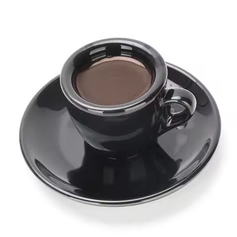 50ml Porcelain Espresso Cup Set with Saucer and Spoon 9mm Cup Wall Thickness Design Ceramic Espresso