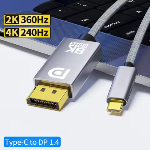 1.8M USB C To DisplayPort 1.4 Cable 32.4Gbps 8K@60Hz 4K@144Hz Type C To DP1.4 Adapter Thunderbolt 4/
