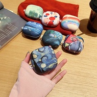 For for Beats Fit Pro/Studio Buds Protective Case Beats Studio Buds+Simple Oil Painting Flower Frost