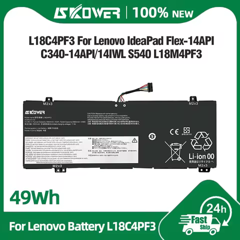 SKOWER L18C4PF3 Laptop Battery for Lenovo Flex-14API IdeaPad C340-14IWL S540-14IML Xiaoxin Air14 201