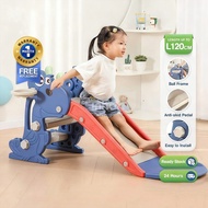 Foldable Slide For Kids Dinosaur Baby Slide Indoor Multi-functional Kids Slide With Basketball Hoop