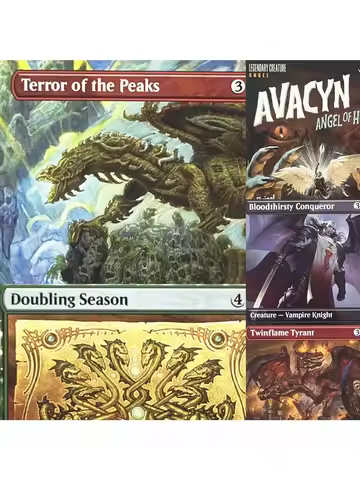 FDN DSK J25 INR SCH PSPL DFT HOLO11-001 magical cards Tcg proxyTerror of the Peaks The Aethersp Edga