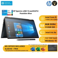 HP Spectre x360 13-aw2532TU Laptop (i5-1135G7/8GB RAM 512GB SSD/13.3" FHD Touch/W10/MS Office + Sleeve) 4E3Y0PA