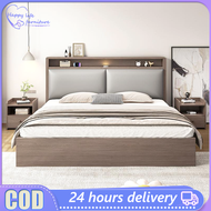 47-70 INCH Solid Wood Bed Frame With soft bag 2M Long Queen Size Family Bed Bedroom Furniture Bed