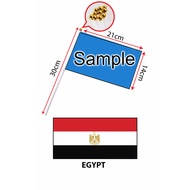 Egypt Hand Flag With Stick (14x21cm)/ Bendera Tangan Dunia Egypt (14x21cm)