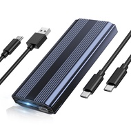 POSUGEAR M.2 NVMe SATA SSD Enclosure Adapter Aluminum, 10Gbps USB 3.2 Gen 2 to NVME PCIe SATA M-Key/