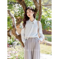 MISHOW French Spring Blouses Women 2025 New Long Sleeve Turn-down Collar Loose Shirts Female Fashion