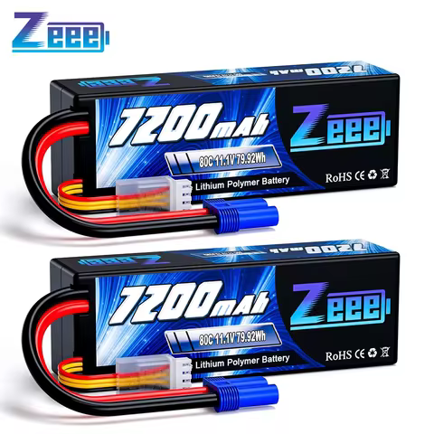 Zeee Lipo 3S 7200mAh RC Car 11.1V 80C Hardcase with EC5 plug for RC Vehicles Truck Tank Train Lipo B